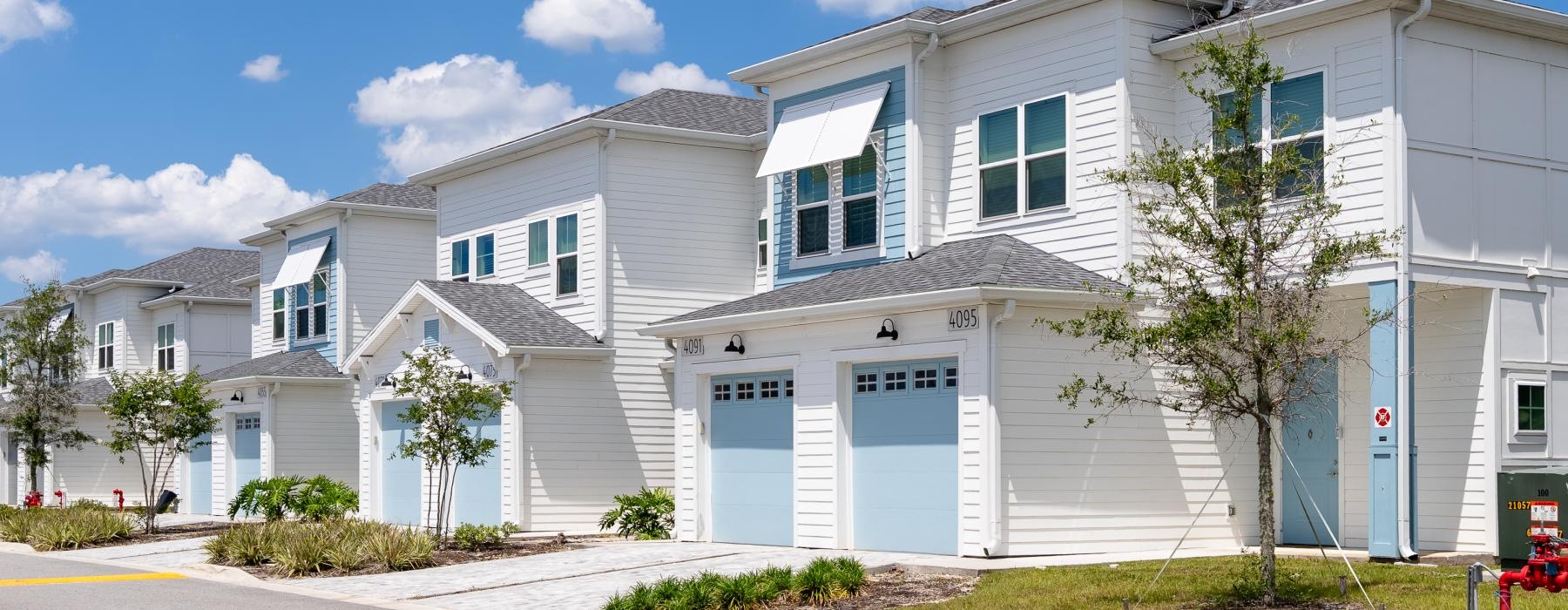 a row of white houses