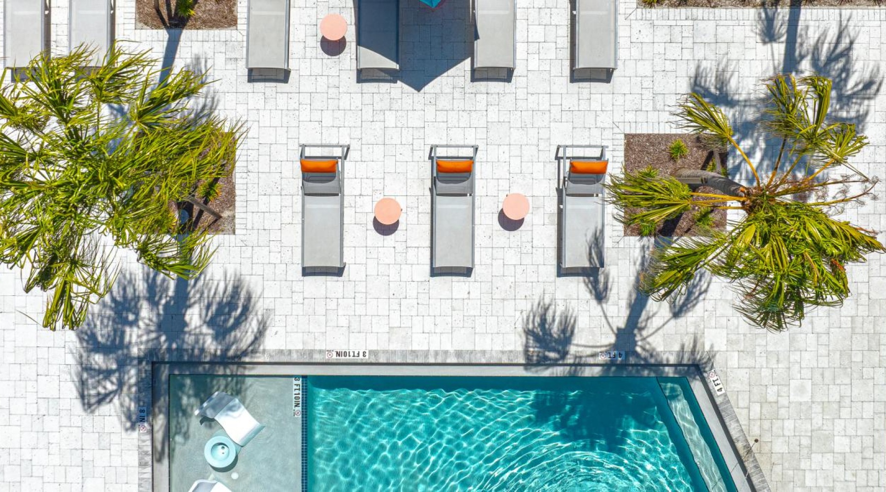a pool and a house