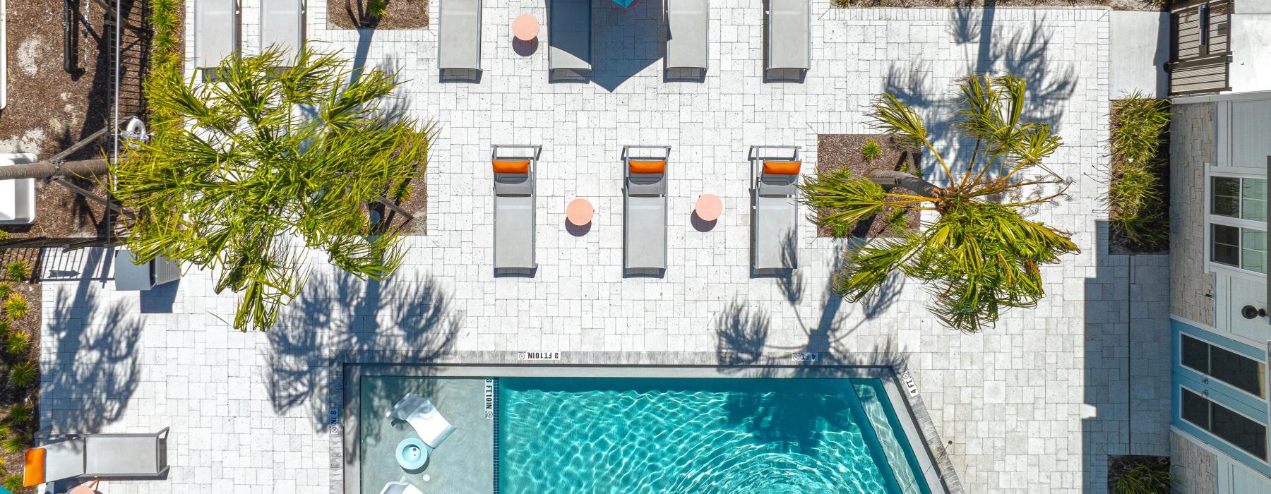 a pool and a house